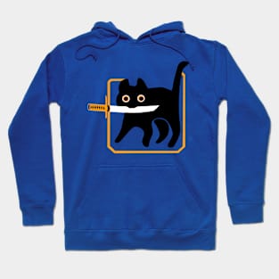 Black cat samurai Hoodie